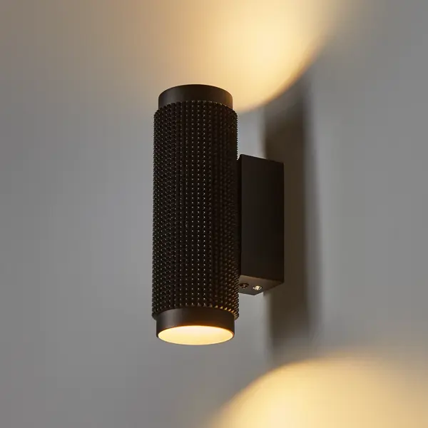 Настенный светильник Spike GU10 2 лампы цвет черный светильник точечный встраиваемый декоративный под заменяемые галогенные или led лампы singo 011602