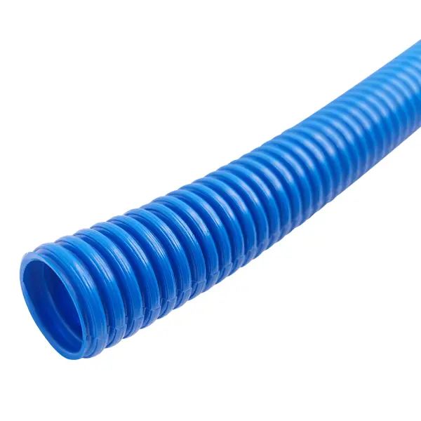 фото Труба гофрированная ростерм d25 мм 100 м полиэтилен цвет синий