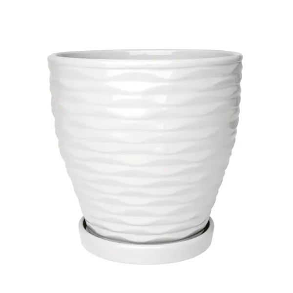Горшок цветочный Эллипс ø17,8 h18 керамика белый французская мягкая керамика полимерная глина резак эллипс полые серьги вырезанная форма геометрическая форма