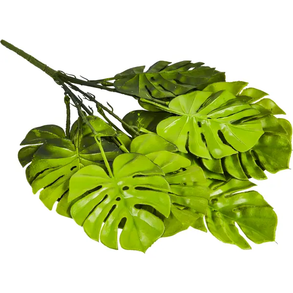 Искусственное растение Монстера 23x40 см пластик цвет зеленый растение искусственное 20 см в корзине пластик полиуретан бувардия flower garden