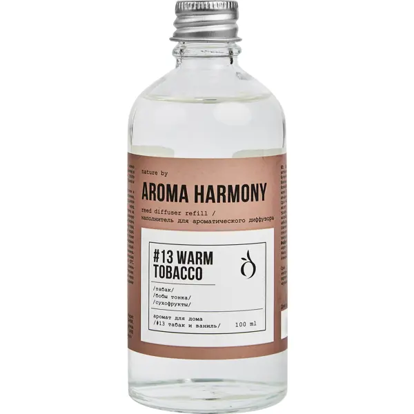 Наполнитель для диффузора Aroma Harmony Теплый табак 100 мл наполнитель для диффузора aroma harmony jasmine 100 мл