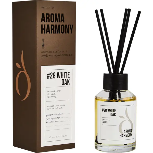 Ароматический диффузор Aroma Harmony Белый дуб 60 мл наполнитель для диффузора aroma harmony белый дуб 100 мл