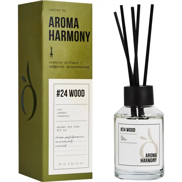 Ароматический диффузор Aroma Harmony Лес 60 мл наполнитель для диффузора aroma harmony nature cedar 100 мл
