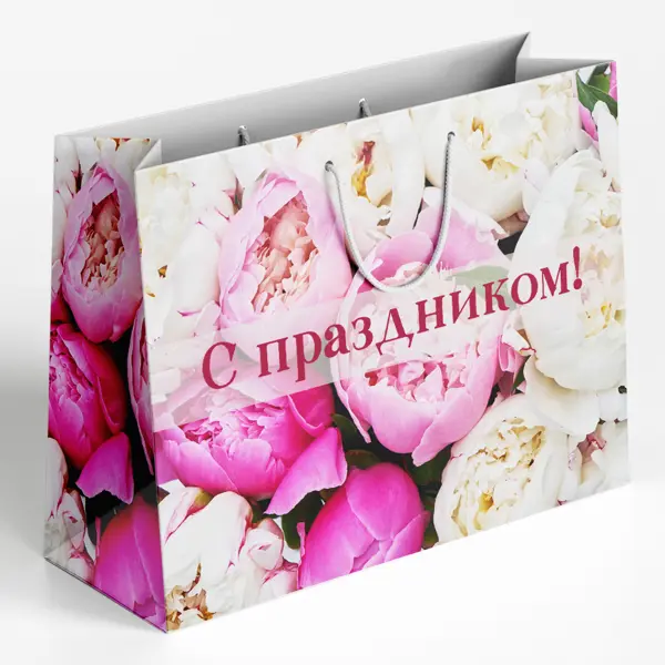 Пакет подарочный «С праздником» 30x40 см цвет разноцветный подарочный набор с профессиональным праздником s русский лес