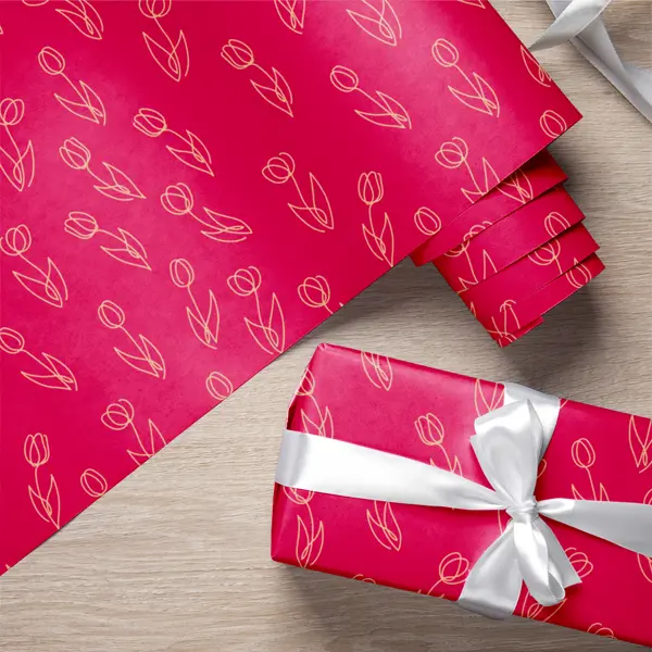 Бумага упаковочная «Тюльпаны» 100x70 см цвет разноцветный 1m красочные цветочные рождественские ленты кружевная ткань китайский стиль
