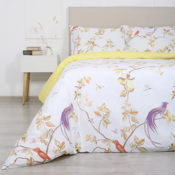 Комплект постельного белья Mona Liza Birdie двуспальный Plus бязь желтый