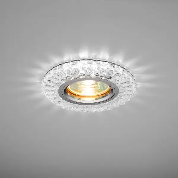 фото Светильник точечный встраиваемый italmac emilia 51 3 70 с led-подсветкой под отверстие 60 мм, 3 м², цвет прозрачный