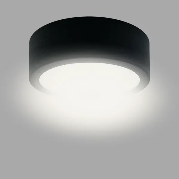 Светильник точечный светодиодный накладной CK80-6H 3 м² белый свет цвет сатинированный чёрный светильник точечный светодиодный накладной ck80 6h 3 4 6k 3 м² регулируемый белый свет цвет никель сатинированный