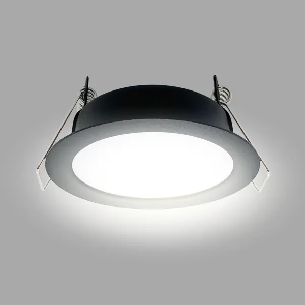 Светильник точечный светодиодный встраиваемый влагозащищенный СК50-4S под отверстие 60 мм 1.5 м² белый свет цвет чёрный заглушка на отверстие 10 мм полиэтилен чёрный 35 шт