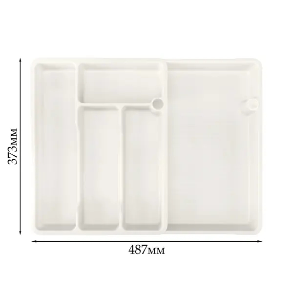 Лоток Phibo для столовых приборов раздвижной 37.3x28.7x4.9 см пластик цвет светло-серый подставка для столовых приборов пластик радиан 10220006