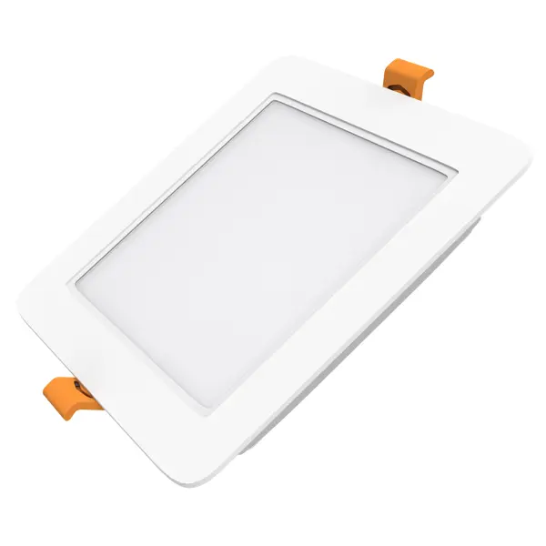 фото Светильник точечный светодиодный gauss downlight квадрат под отверстие 90 мм, 2 м², нейтральный белый свет, цвет белый