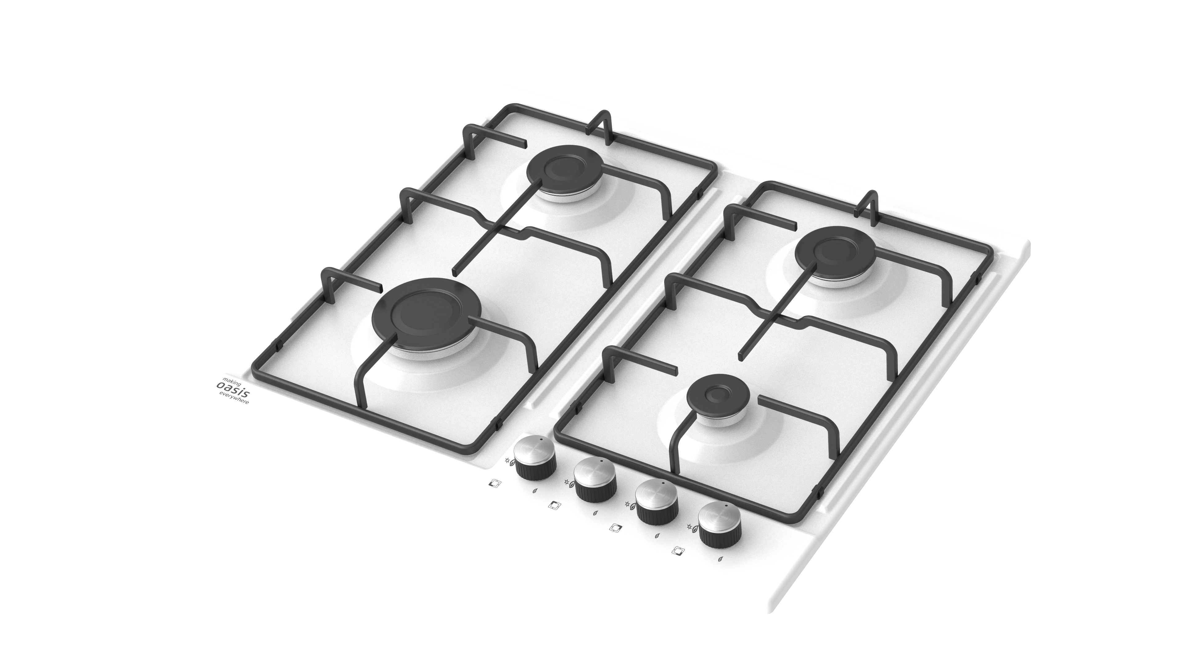 Газовая варочная панель Oasis P-MEW 58 см 4 конфорки цвет белый по цене  11450 ₽/шт. купить в Череповце в интернет-магазине Леруа Мерлен