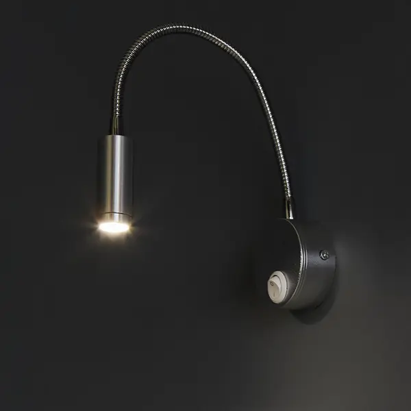Светильник настенный светодиодный Uniel гибкий 3 Вт 6.5 см алюминий цвет серебро осветитель светодиодный godox fl60 гибкий