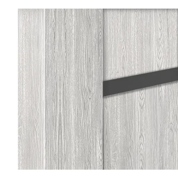 фото Дверь межкомнатная остекленная с замком и петлями в комплекте тренто 80x200 см пвх цвет дуб европейский серый casaporte