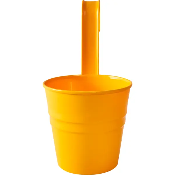 Кашпо для цветов ø20 h25 см v1.3 л пластик желтый гера флоргумат для декоративно лиственных 0 5л