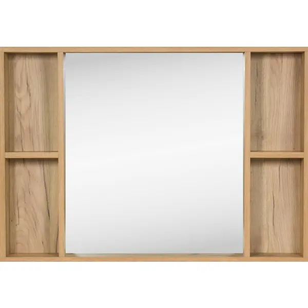 Зеркало для ванной Акваль Лофт В2.4.04.1.0.0 с полками 100x70 см цвет дуб вотан зеркало для ванной status с подсветкой 100x70 см серый