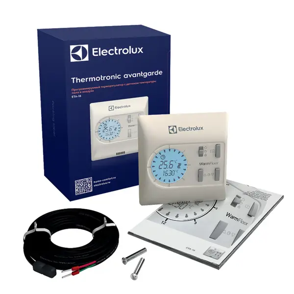 Терморегулятор для теплого пола Electrolux ETA-16 электронный программируемый цвет белый электронный сенсорный термостат для теплых полов tdm