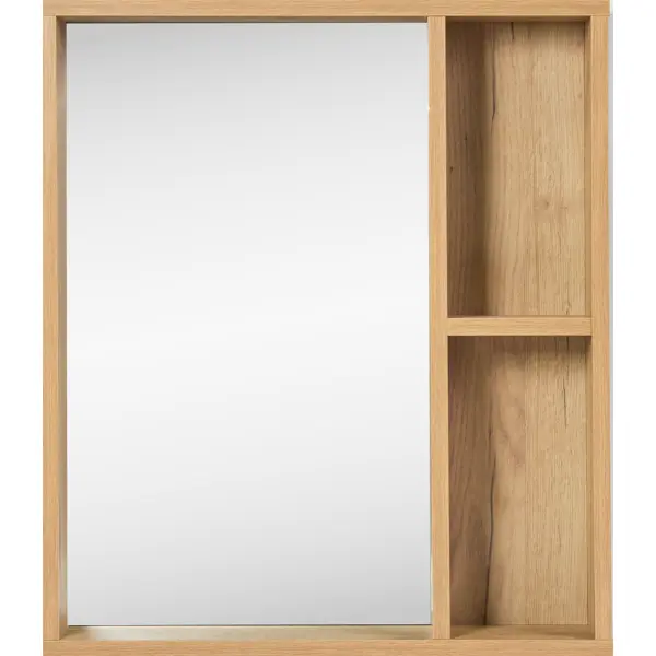 Зеркало для ванной Акваль Лофт В2.4.04.6.0.0 с полками 60x70 см цвет дуб вотан зеркало для ванной vigo level comfort 60x70 см с подсветкой и часами