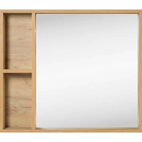Зеркало для ванной Акваль Лофт В2.4.04.8.0.0 с полками 80x70 см цвет дуб вотан зеркало с двумя полками