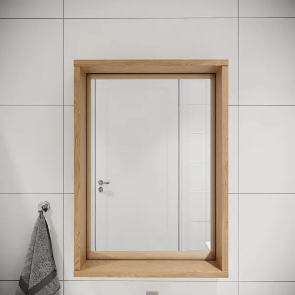Зеркало для ванной Акваль Лофт В2.4.04.5.0.0 с полкой 50x70 см цвет дуб вотан зеркало для ванной акваль лофт в2 4 04 5 0 0 с полкой 50x70 см дуб вотан