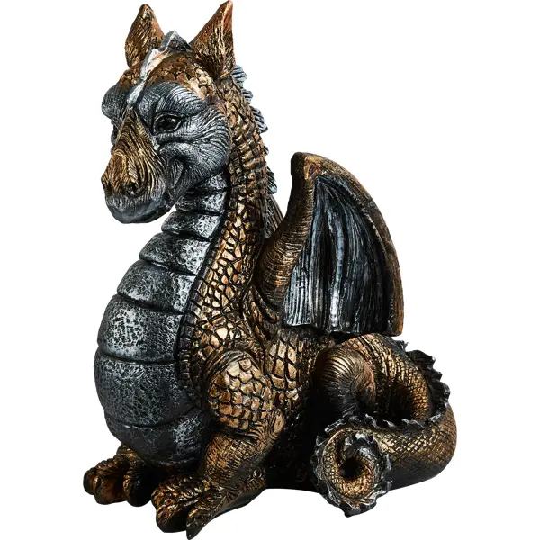 Фигура садовая Дракон камень 45x38x23 см цвет серебристо-золотистый фигура садовая дракон с шаром полирезин 25 5x11 5 см