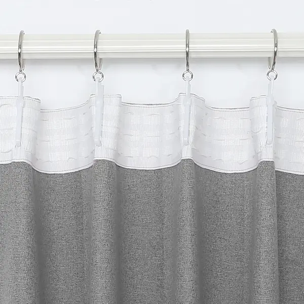 фото Штора на ленте блэкаут cashmere 200x300 см цвет серый столица текстиля
