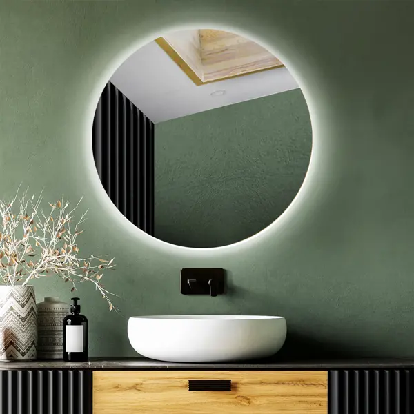 Зеркало для ванной Флоренция DSF90 с подсветкой сенсорное с подогревом 80 см круглое зеркало cersanit led 060 design pro 80х60 с подсветкой kn lu led060 80 p os