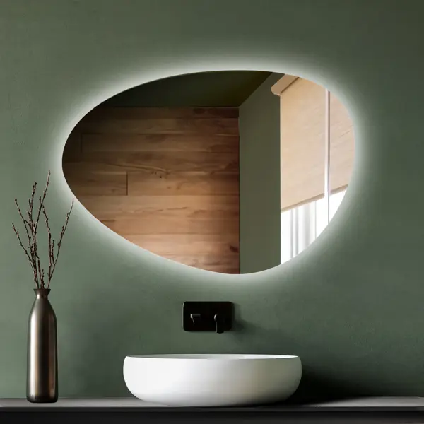 Зеркало для ванной Милан DSM8065 с подсветкой сенсорное с подогревом 80x65 см