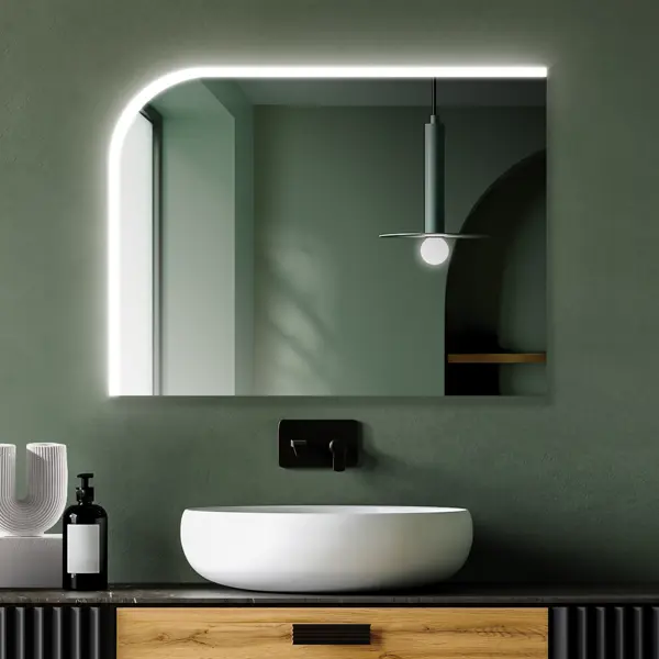 Зеркало для ванной Стокгольм DSST8060 с подсветкой сенсорное 80x60 см ламинат ель стокгольм 33 класс толщина 8 мм 2 153 м²