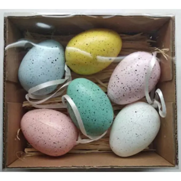 Изделие декоративное Подвесное яйцо 804575 14.5x13x5 см ПВХ цвет бежевый 36 шт. кондитерское изделие аты баты яйцо с сюрпризом 20 г
