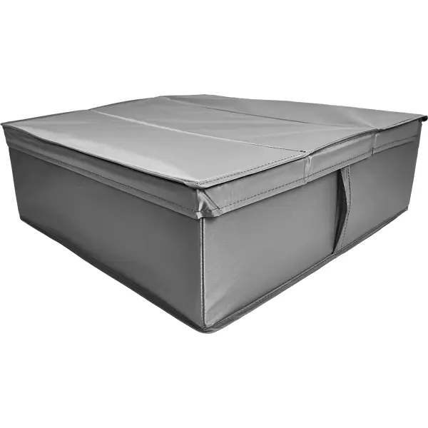 Короб для хранения с крышкой полиэстер 52x55x18 серый