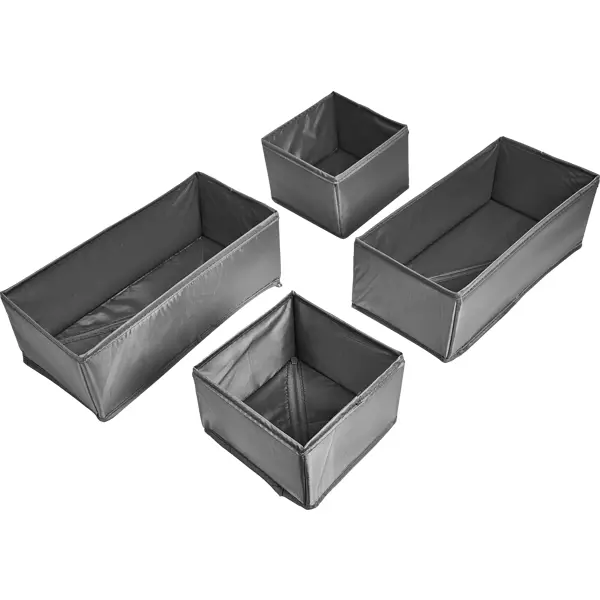 Набор коробок без крышки полиэстер 15x31x11/15x15x11 см цвет серый 4 шт