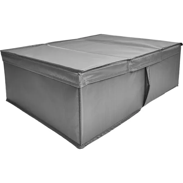 Короб для хранения с крышкой полиэстер 39x55x18 см серый