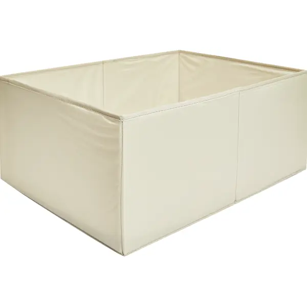 Короб для хранения без крышки полиэстер 39x55x25 бежевый ящик для игрушек 60x40x17 см 25 л пластик с крышкой бежевый