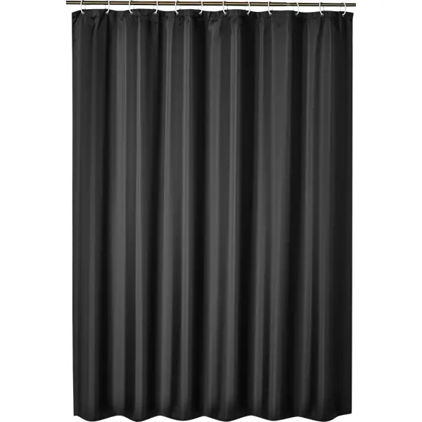 Штора для ванной Swensa Black 180x200 см полиэстер цвет черный