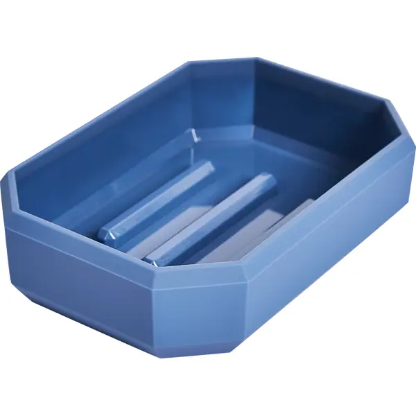 Мыльница Swensa Grid пластик цвет синий дозатор для жидкого мыла swensa bland пластик темно синий