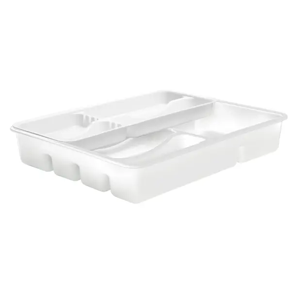 Лоток двойной 30.5x7.5x37.5 см пластик цвет белый посуда и инвентарь navako лоток для столовых приборов tidy 600