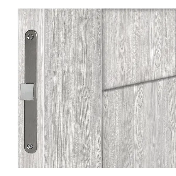 фото Дверь межкомнатная глухая с замком и петлями в комплекте тренто 60x200 см пвх цвет дуб европейский серый casaporte