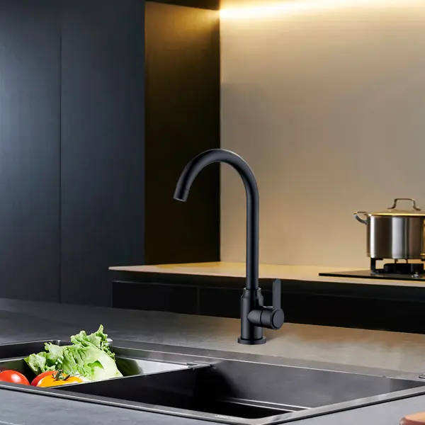 Смеситель кухонный Vidage VFR8631 BL высота 35 см цвет черный складной смеситель для автодома с поворотом на 360 ° кухонный смеситель