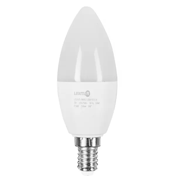 Лампа светодиодная Lexman E14 175-250 В 7 Вт свеча 750 лм нейтральный белый цвет света лампочка светодиодная lexman свеча e27 750 лм нейтральный белый свет 7 вт