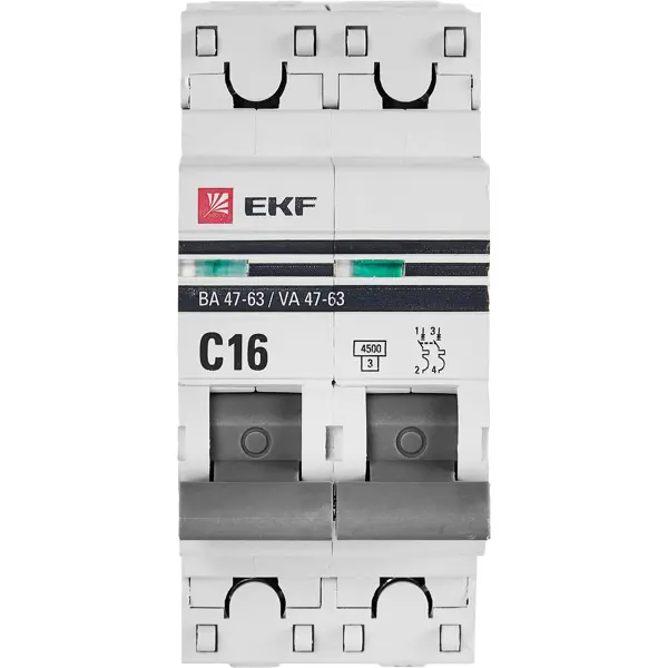фото Автоматический выключатель ekf ва47-63 2p c16 а 4.5 ка