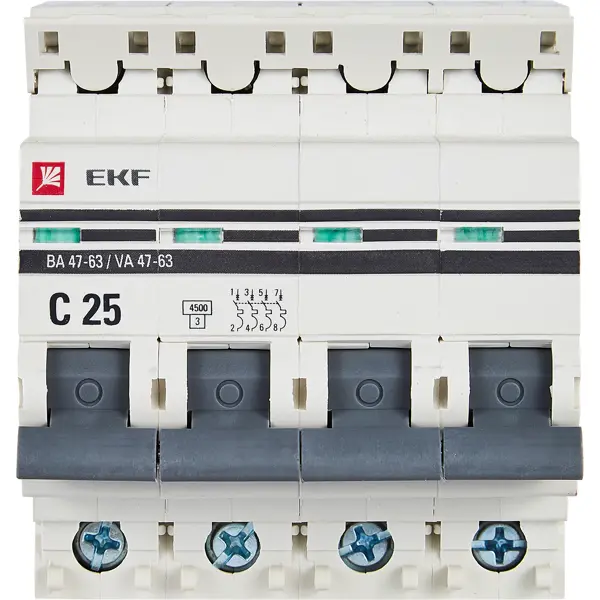 фото Автоматический выключатель ekf ва47-63 4p c25 a 4.5 ка