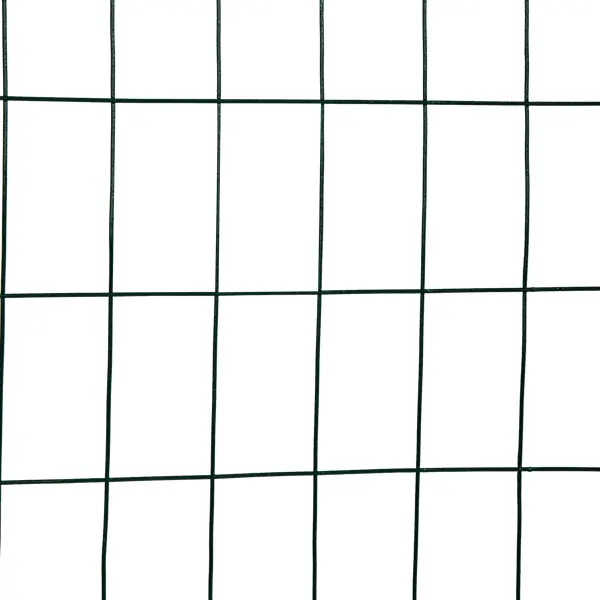 фото Сетка сварная оцинкованная размер ячейки 60x100 мм 1.5x15 м пвх зелёный без бренда