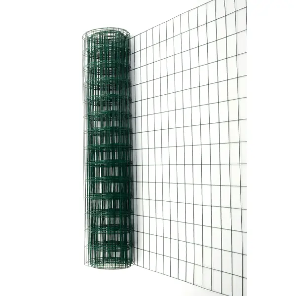Сетка сварная оцинкованная размер ячейки 60x100 мм 1.8x15 м ПВХ зелёный оцинкованная сварная сетка кордленд