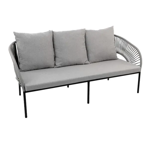 фото Набор садовой мебели luna ротанг цвет графит диван - 1 шт стол - 1 шт кресло - 2 шт без бренда