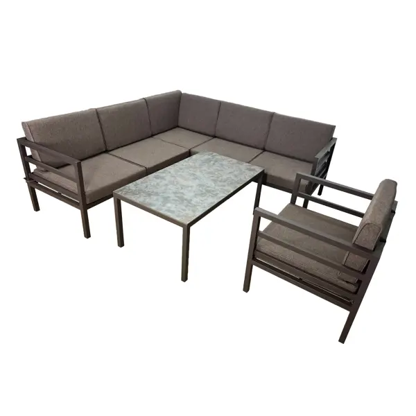 Набор садовой мебели Greengard Валенсия сталь цвет коричневый диван 1 шт. кресло 1 шт. стол 1 шт.