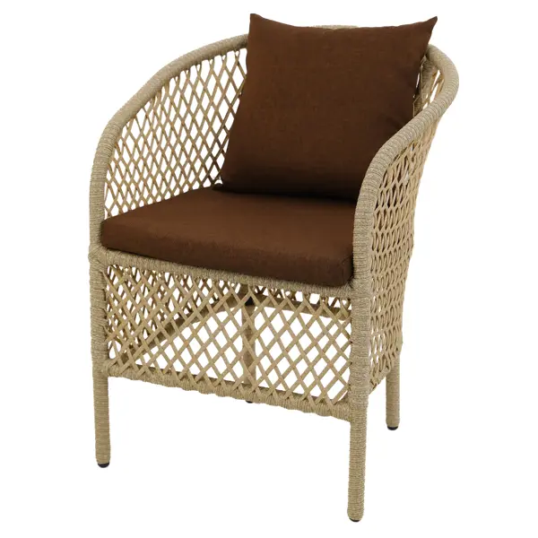 Кресло Laura LAU011 61x62x80 см искусственный камень/сталь цвет коричневый кресло подвесное greengard гавана искусственный ротанг коричневый с подушкой