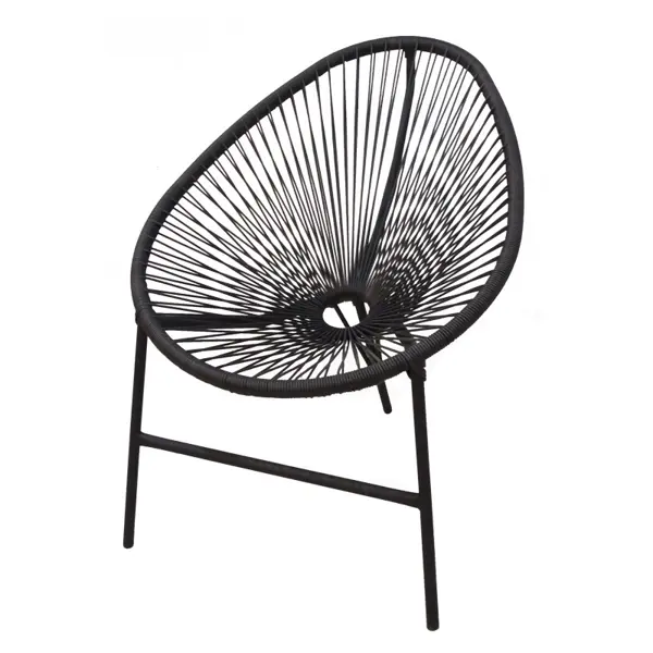 Стул Acapulco AC001 73x83x88 см искусственный ротанг/сталь цвет черный складной стул для дома и офиса brabix