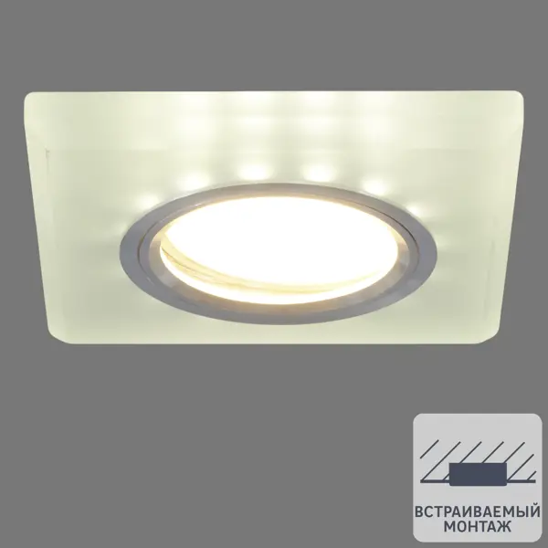 Светильник точечный встраиваемый Bohemia с LED-подсветкой под отверстие 60 мм 2 м² цвет белый встраиваемый точечный светодиодный светильник elektrostandard 15269 led