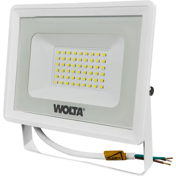 Прожектор светодиодный уличный SMD Wolta WFL-50W/08W 50 Вт 5700 К нейтральный белый свет прожектор светодиодный уличный wolta wfl 30w 08s 30 вт 5700 к ip65 нейтральный белый свет с датчиком движения